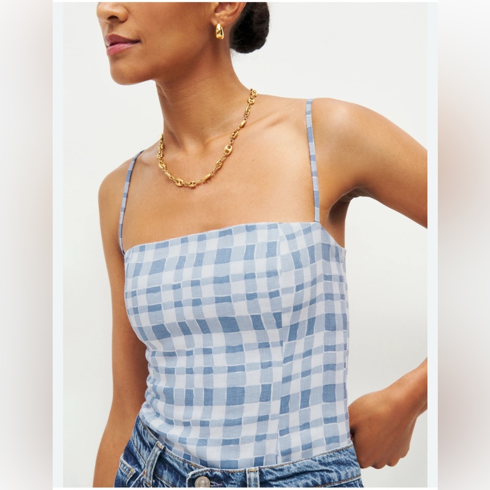 Reformation Overland Linen top in Jodie/ sz2